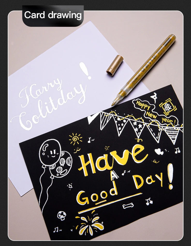 Metallic Acrylic Paint Marker Pens Set