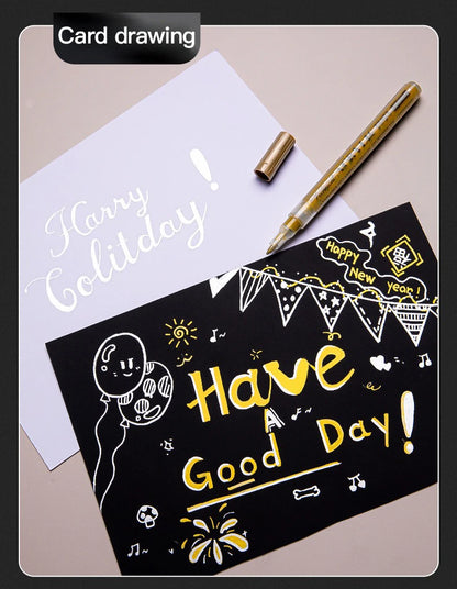 Metallic Acrylic Paint Marker Pens Set