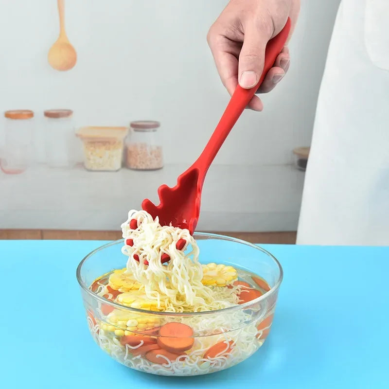Silicone Pasta Colander Spoon with Long Handle
