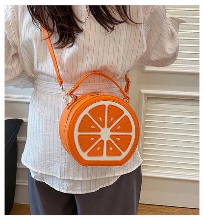 Citrus Slice Round Crossbody Bag