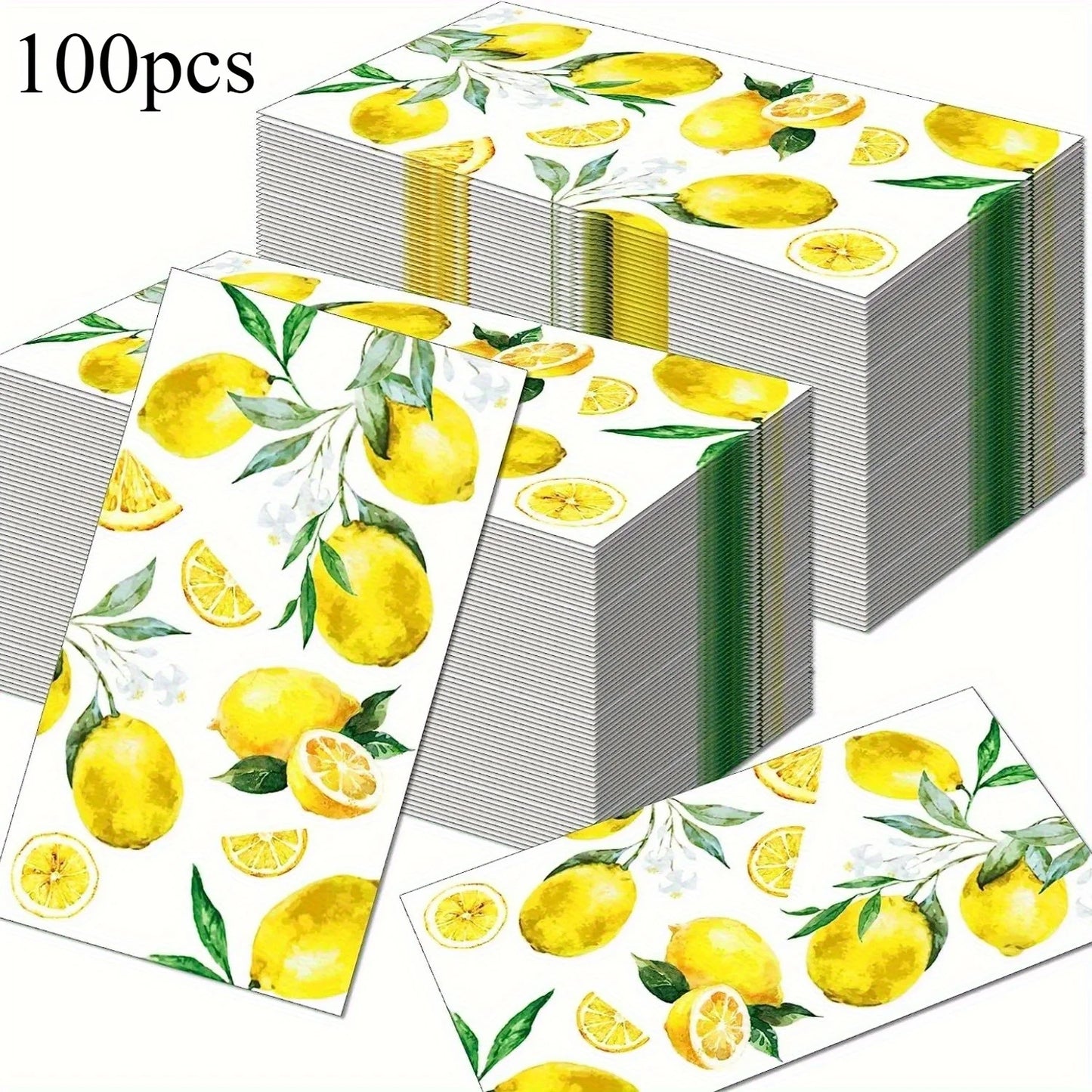 Lemon Print Disposable Paper Napkins