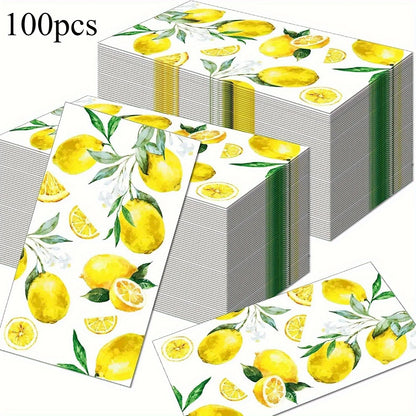 Lemon Print Disposable Paper Napkins