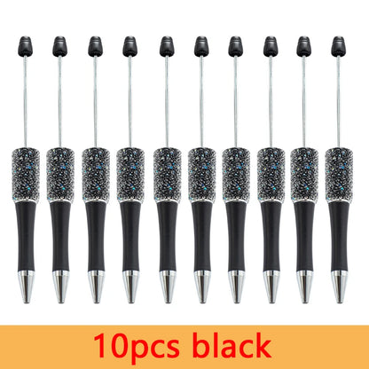 10Pcs DIY Plastic Beaded Ballpoint Pens