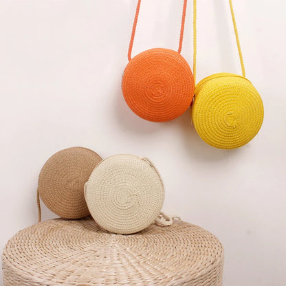 Round Straw Crossbody Bag