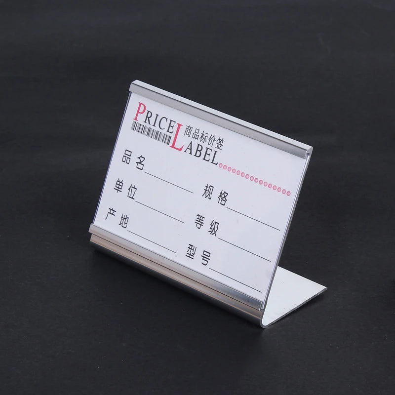 Mini Aluminum L-Shaped Sign Holder Set