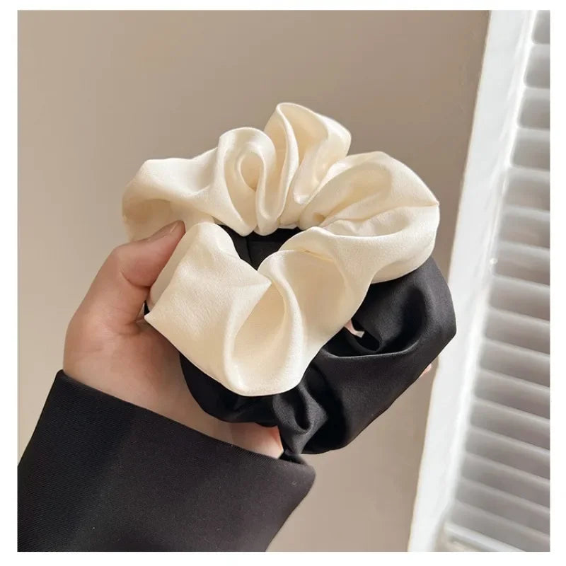 Elegant Solid Color Hair Scrunchies Set