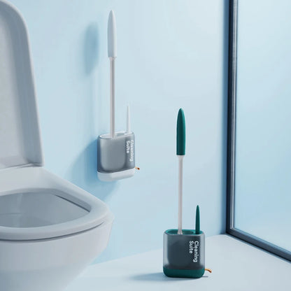 2 In 1 Silicone Toilet Brush With Holder