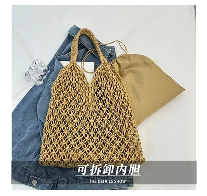 Handwoven Mesh Summer Tote Bag
