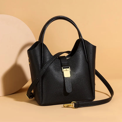 Luxury Cow Leather Messenger Bag with Multiple Compartments
