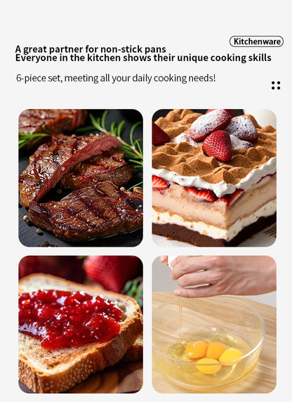 Silicone Spatula, Scraper & Basting Brush Baking Set