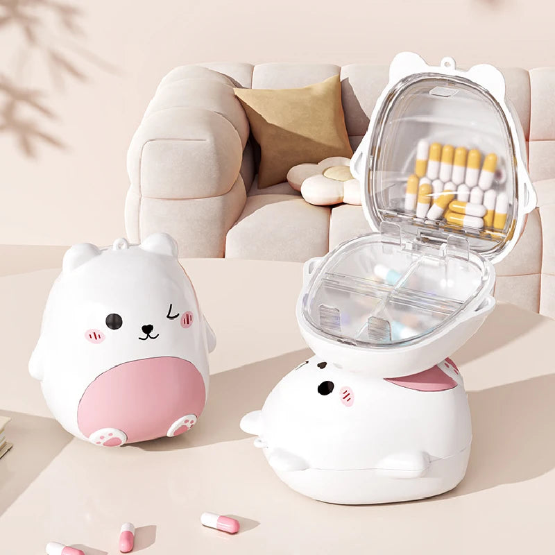 Mini Bear Travel Jewelry & Pill Organizer Box