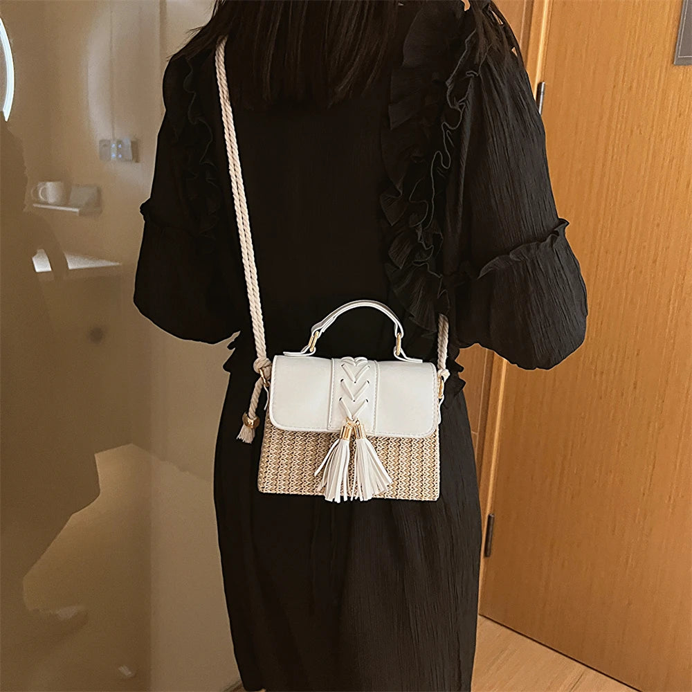 Straw Crossbody Beach Handbag