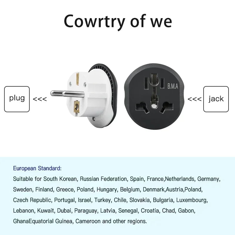 Universal EU Travel Plug Adapter