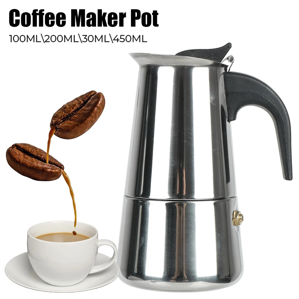 Stainless Steel Stovetop Moka Coffee Maker