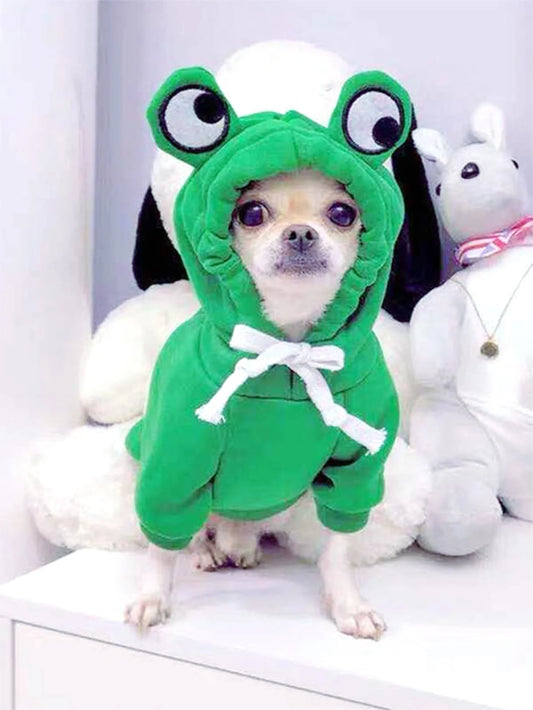 Cute Frog Dog Hoodie for Small & Medium Dogs