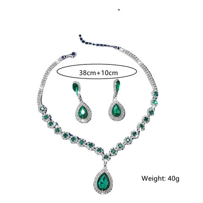 Crystal Water Drop Necklace & Earring Set