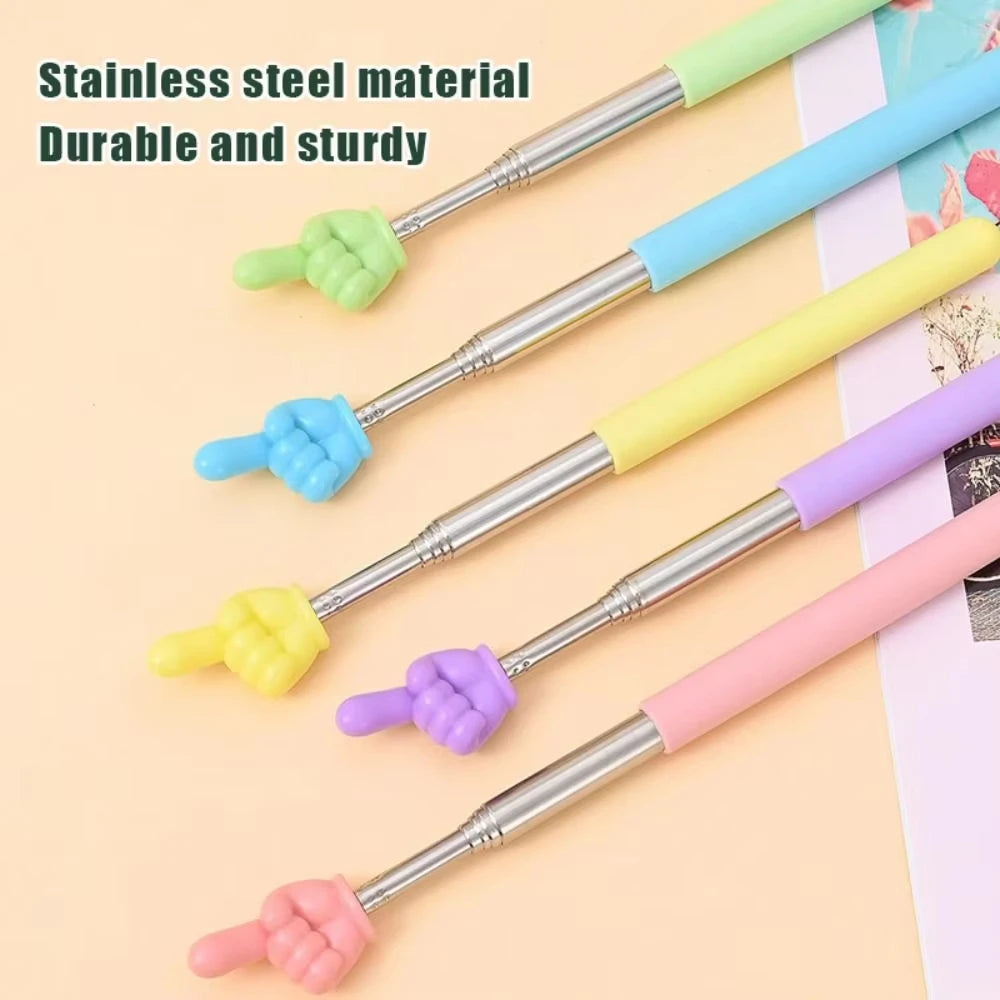 Stainless Steel Telescopic Teaching Pointer with Finger Tip