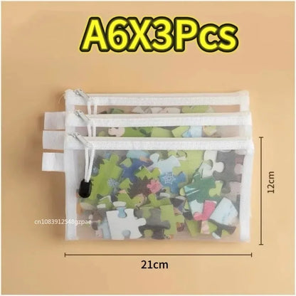 Transparent Mesh Document & Puzzle Storage Bags