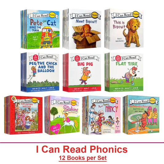 12 Books Set I Can Read Phonics English Picture Books