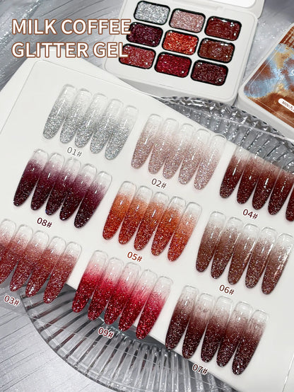 9 Color Semi-Solid Gel Nail Polish Set