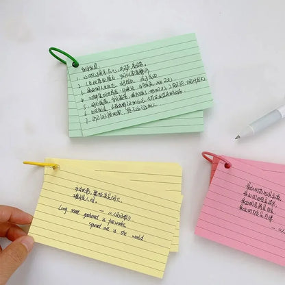 Loose-Leaf Binder Flash Cards Memo Book – 3 × 50 Sheets