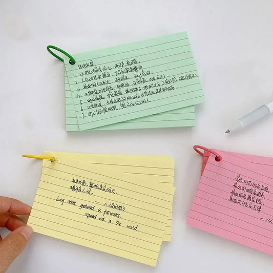 Loose-Leaf Binder Flash Cards Memo Book – 3 × 50 Sheets