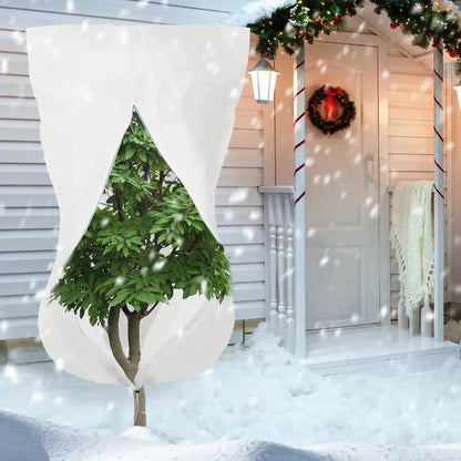 Reusable Winter Plant Protection Cover with Zipper & Drawstring