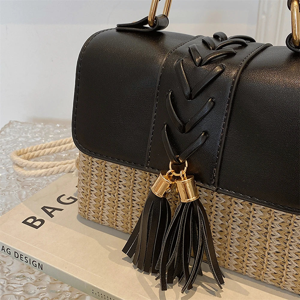 Straw Crossbody Beach Handbag