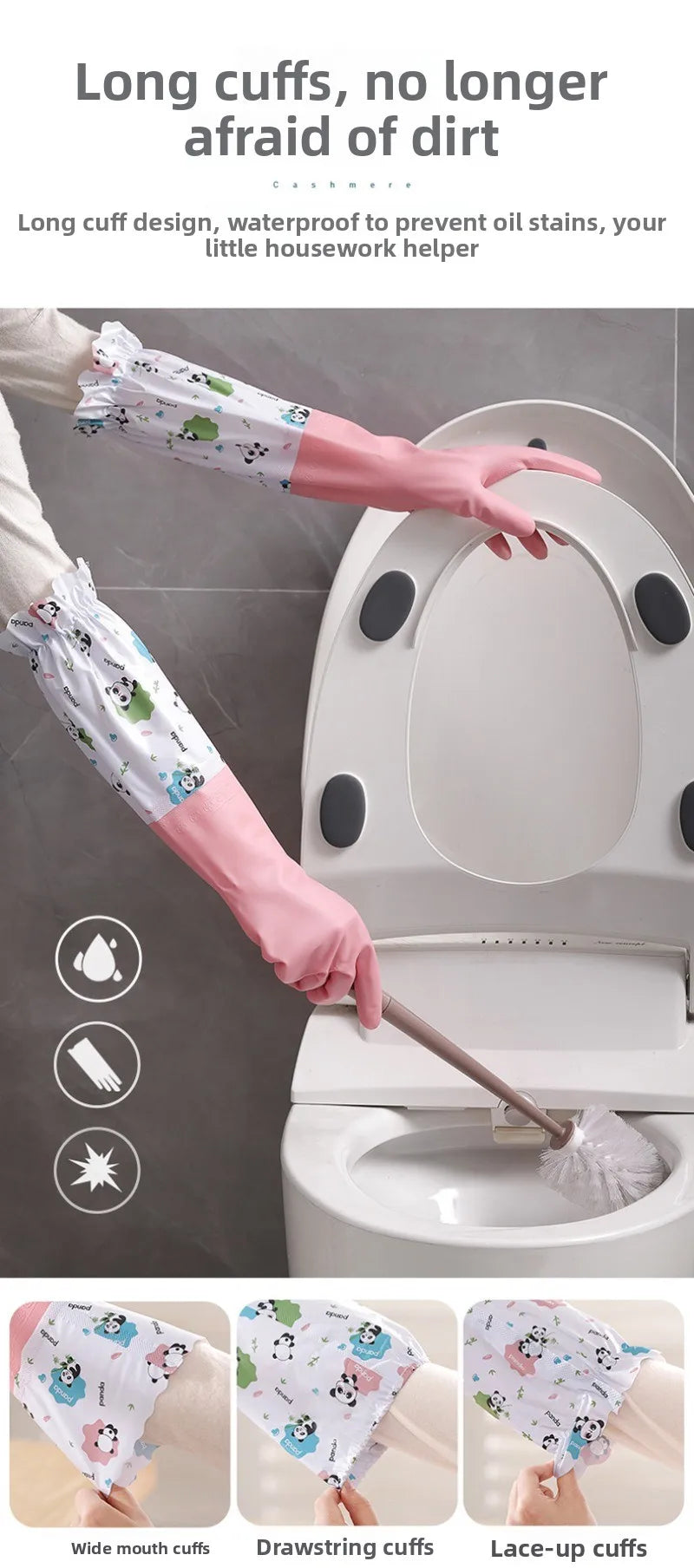 Long Sleeve Waterproof PVC Cleaning Gloves