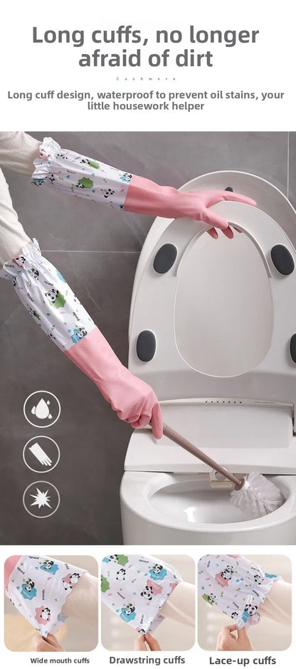 Long Sleeve Waterproof PVC Cleaning Gloves