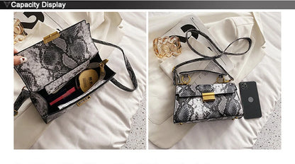 Luxury Snake Pattern Crossbody Shoulder Bag