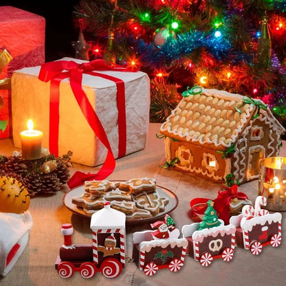 Wooden Christmas Train Tabletop Decoration