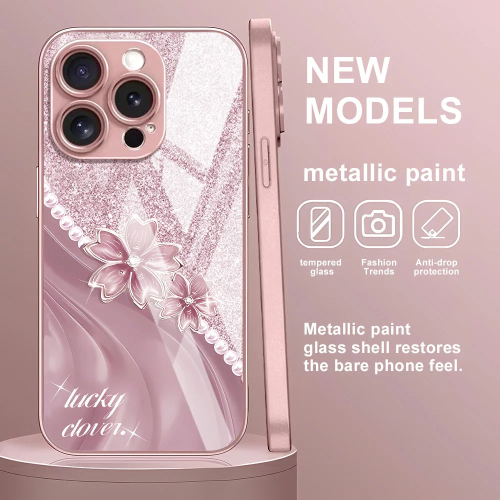 iPhone Case Minimal Tempered Glass Red