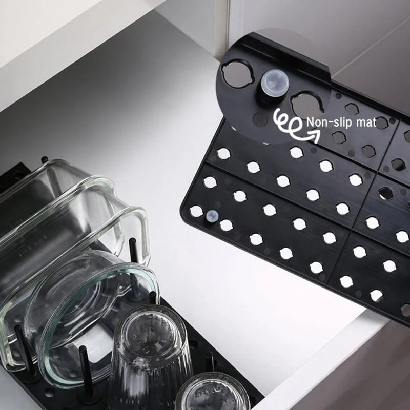 Adjustable Drawer Dish Drying Rack