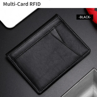 100% Genuine Leather Mini Credit Card Holder Wallet