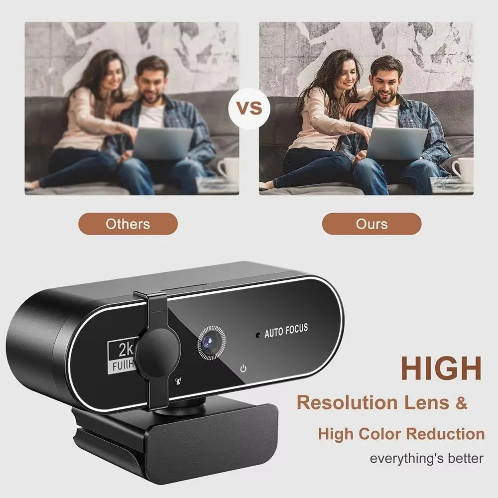 4K Autofocus USB Webcam with Microphone for PC