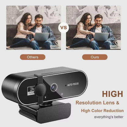 4K Autofocus USB Webcam with Microphone for PC