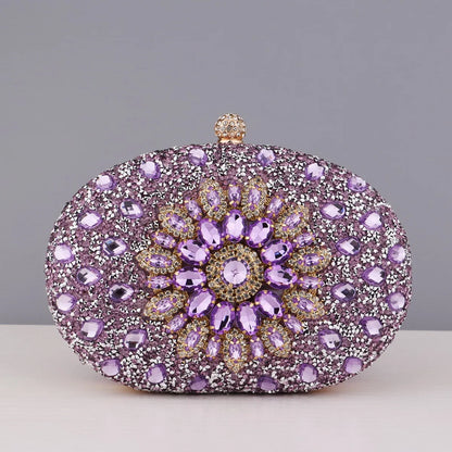 Flower Rhinestones Evening Bag