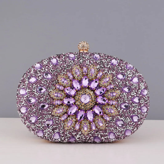 Flower Rhinestones Evening Bag