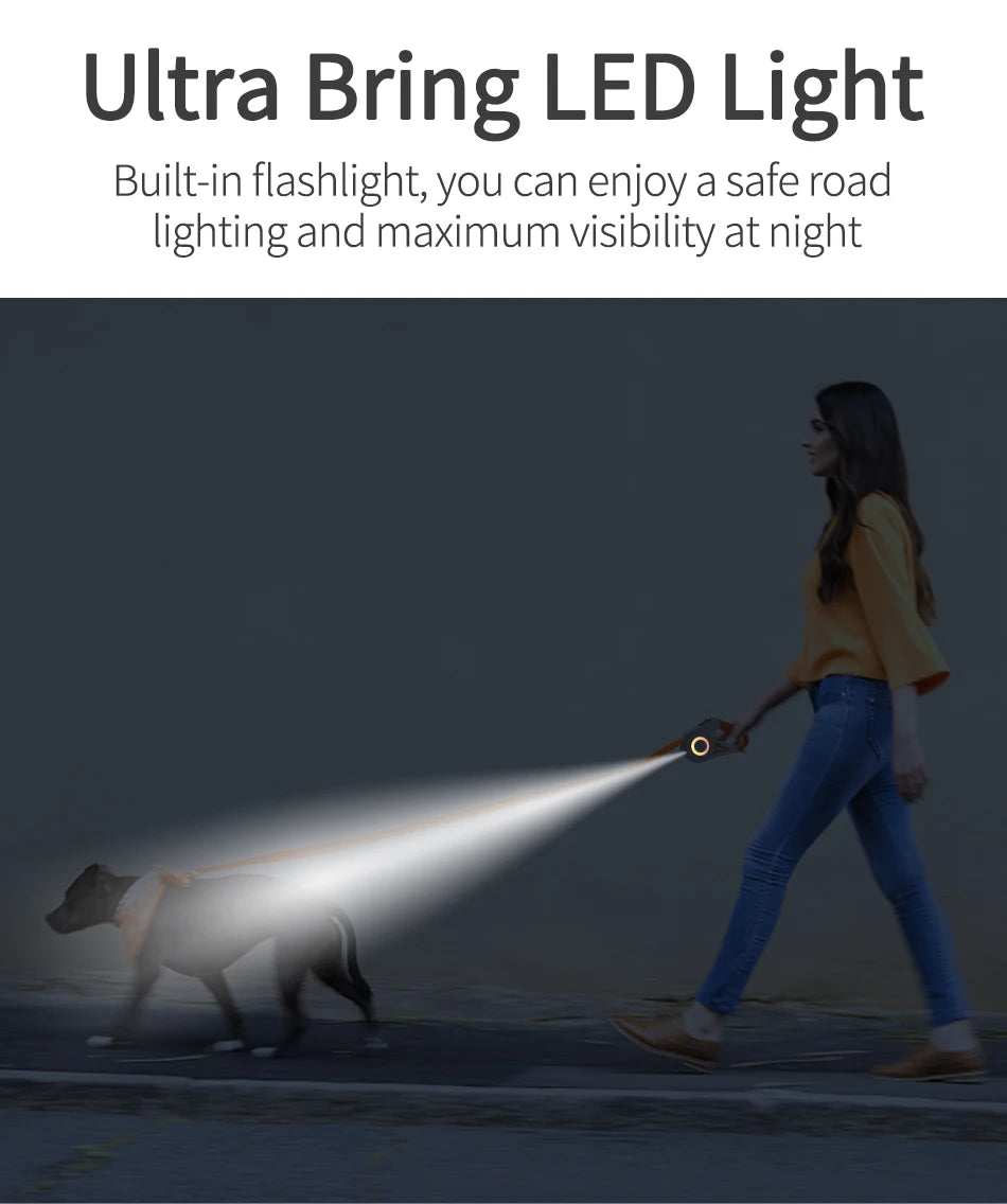 LED Retractable Dog Leash