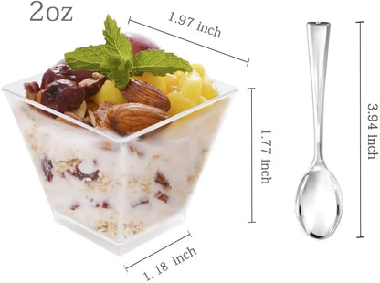 Clear Plastic Dessert Shooter Cups – 2oz Disposable Serving Cups