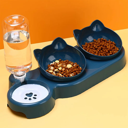 3-in-1 Cat Feeding & Water Station