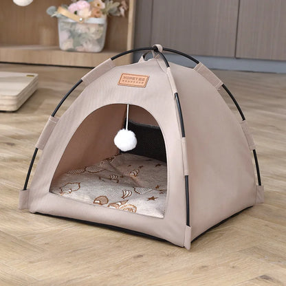 Semi-Enclosed Pet Tent – Foldable Summer Cooling Dog Nest
