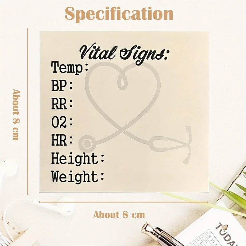 Patient Vital Signs Sticky Note Pad