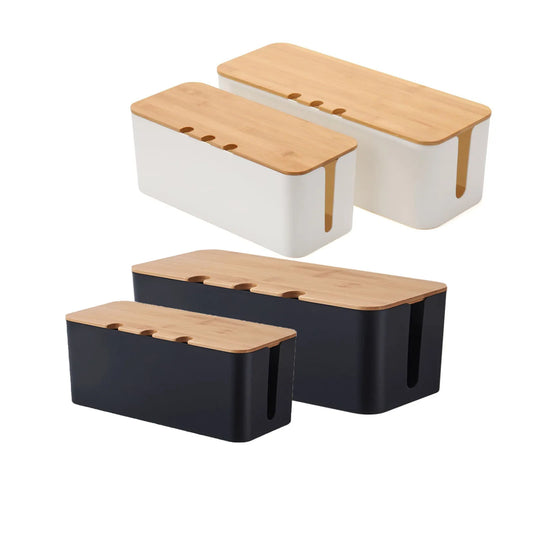 Large Wooden Style Cable Management Box Organizer