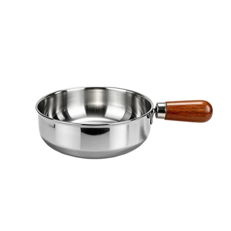 Stainless Steel Milk Pot with Wooden Handle
