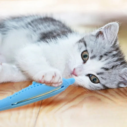Interactive Fish-Shaped Silicone Cat Toy for Dental Care