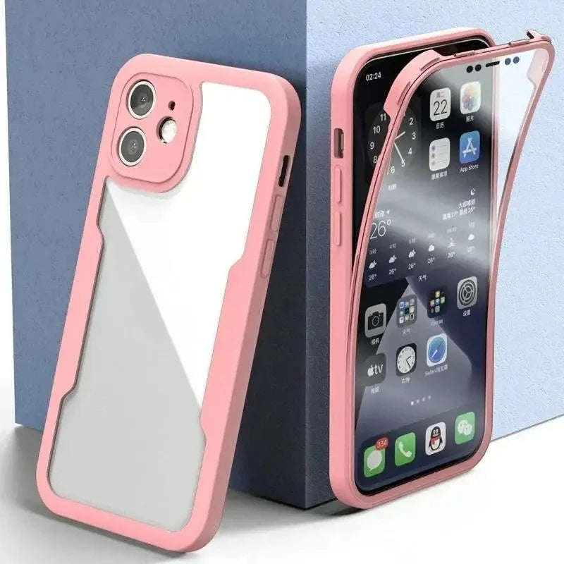 Full Coverage Anti-Scratch Bumper Case for iPhone 12–17 Series