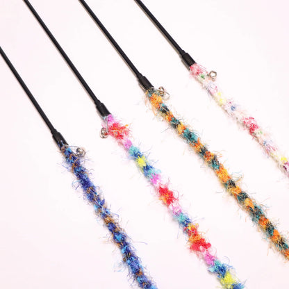 Colorful Plush Rope Cat Teaser Wand Set