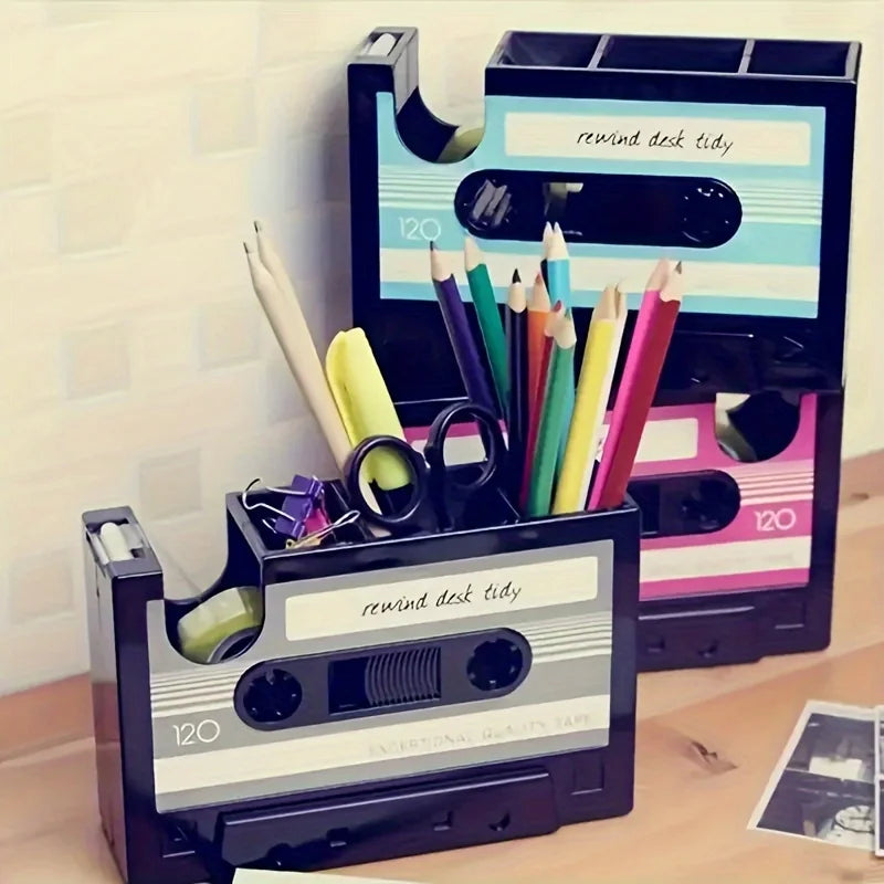 Retro Cassette Desk Organizer